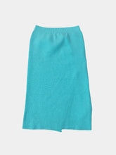 Fitted Knit Midi Skirt With Front Slit -  | dBlank