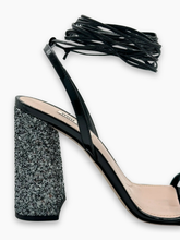 Patent Leather Sandals With Sequins -  | dBlank