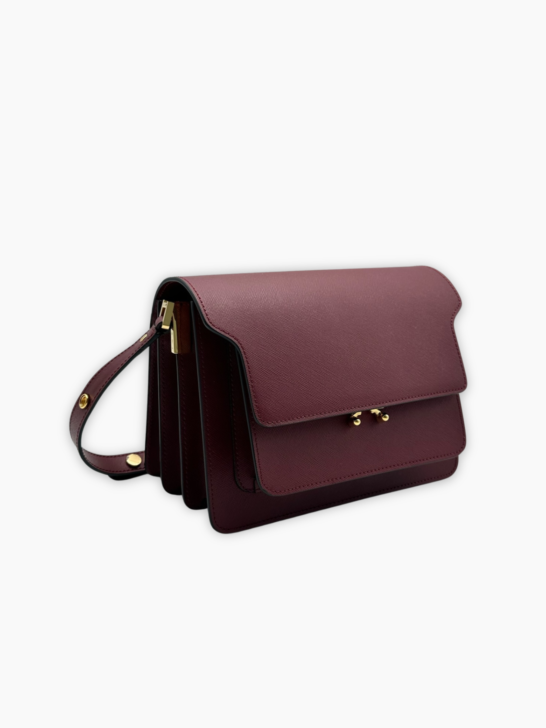 Borsa Trunk Grande In Pelle Bordeaux