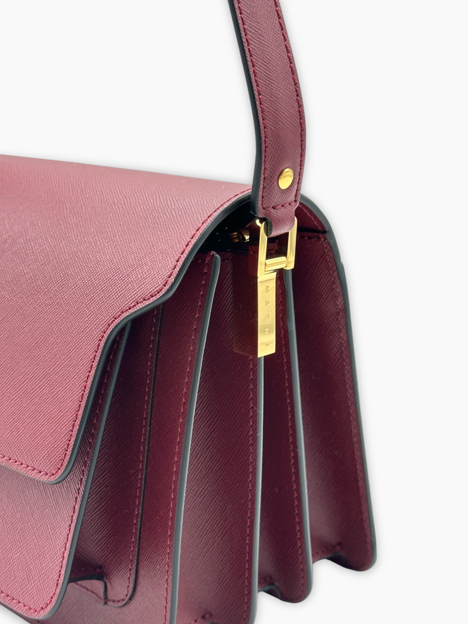 Borsa Trunk Grande In Pelle Bordeaux
