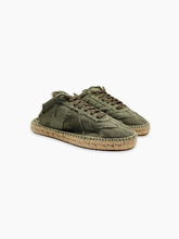 Green Canvas Sabot Espadrilles -  | dBlank