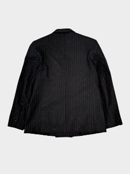 Blazer Doppiopetto Gessato Con Filato Brillante