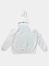 White Cut Out Hoodie -  | dBlank