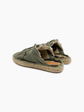 Green Canvas Sabot Espadrilles -  | dBlank