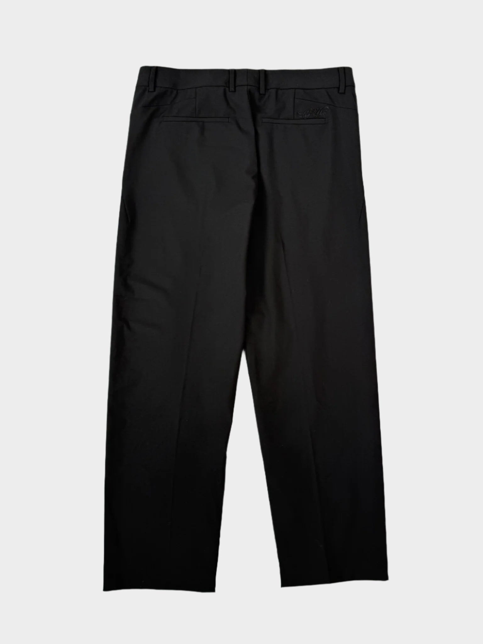 Pantaloni Classici Neri Con Zip Sul Fondo