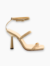 Adaline Suede Sand Stiletto Heel Sandals -  | dBlank