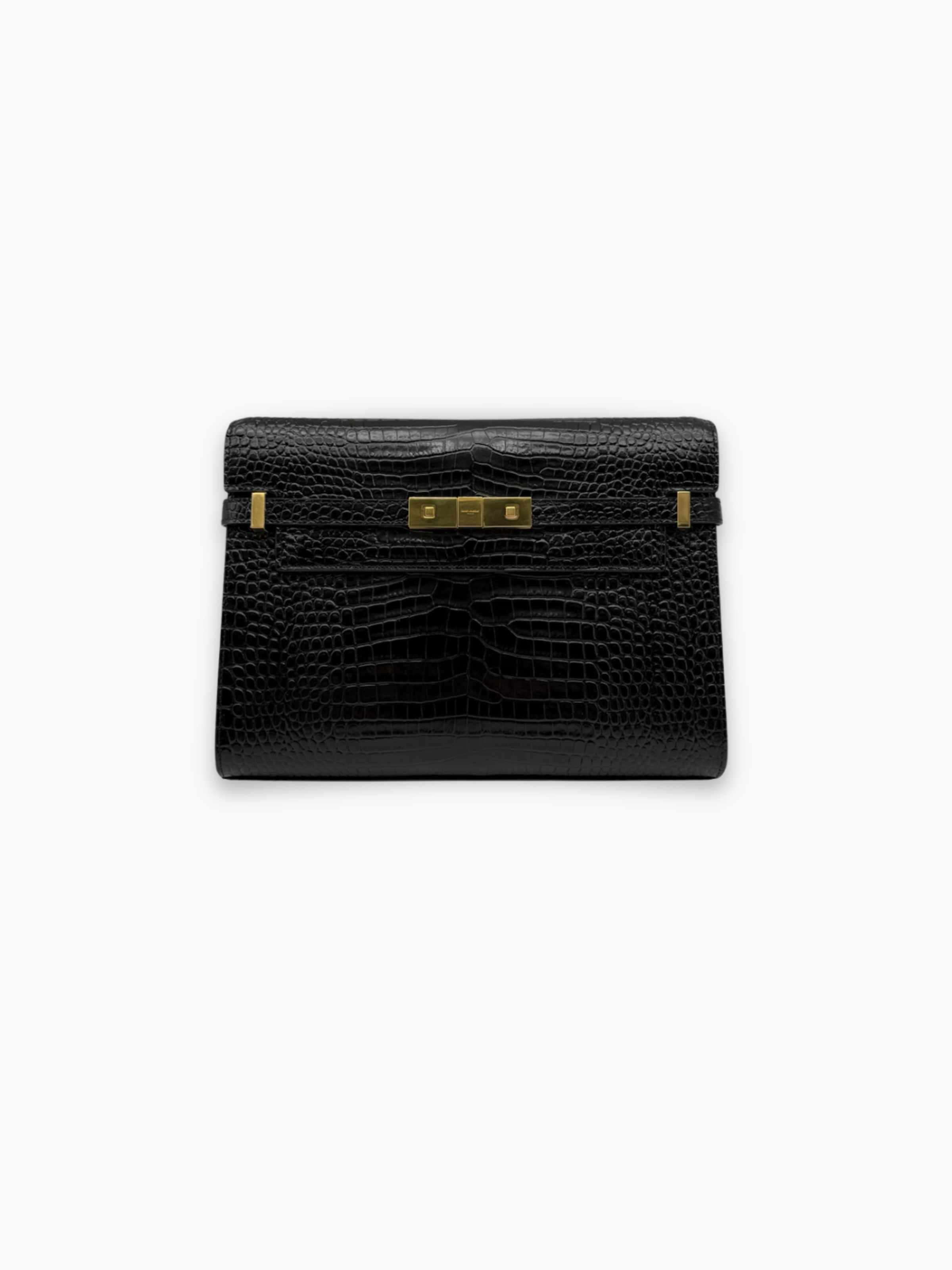 Borsa Manhattan In Pelle Nera Cocco