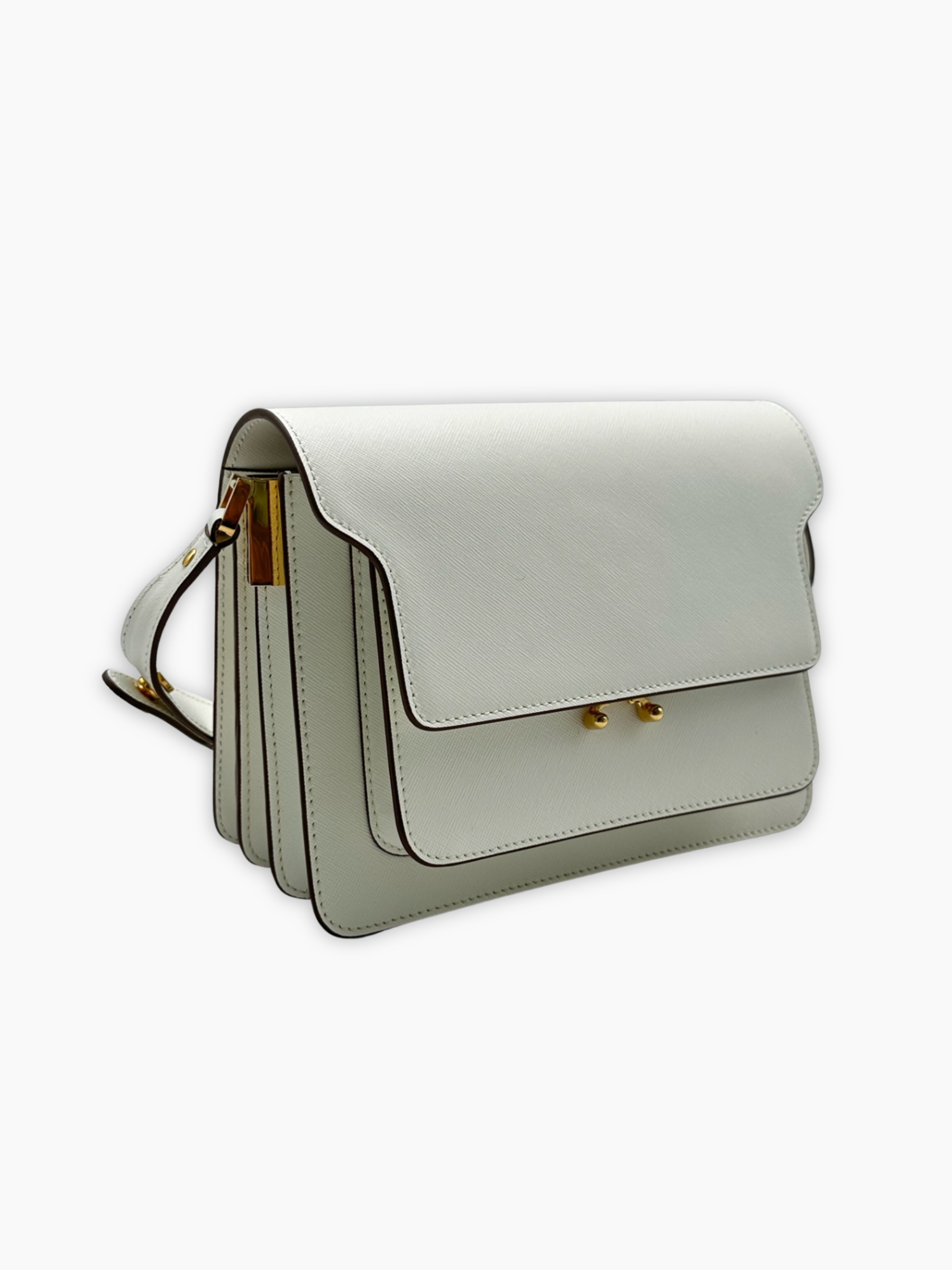 Borsa Trunk Grande In Pelle Bianca