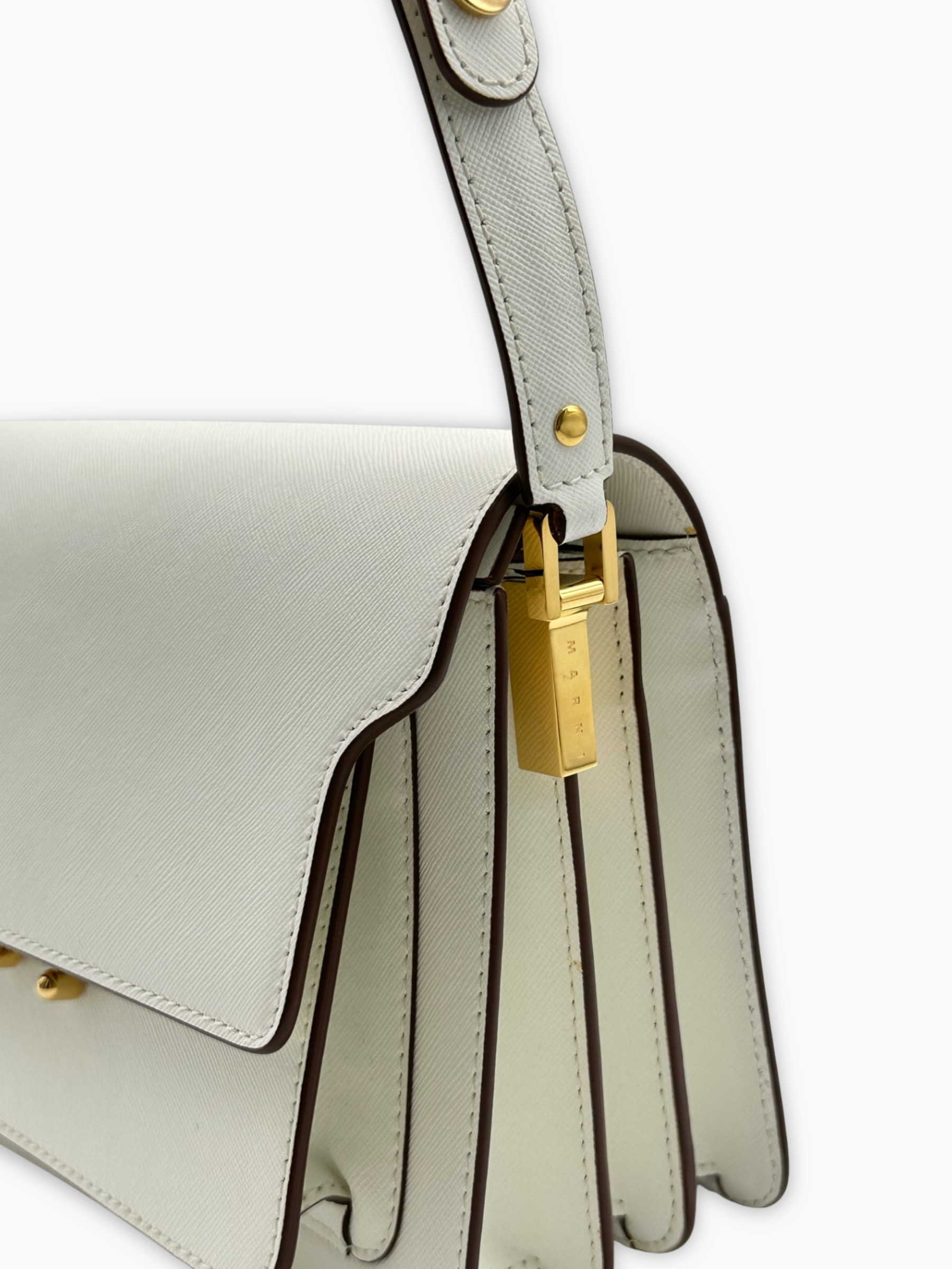 Borsa Trunk Grande In Pelle Bianca