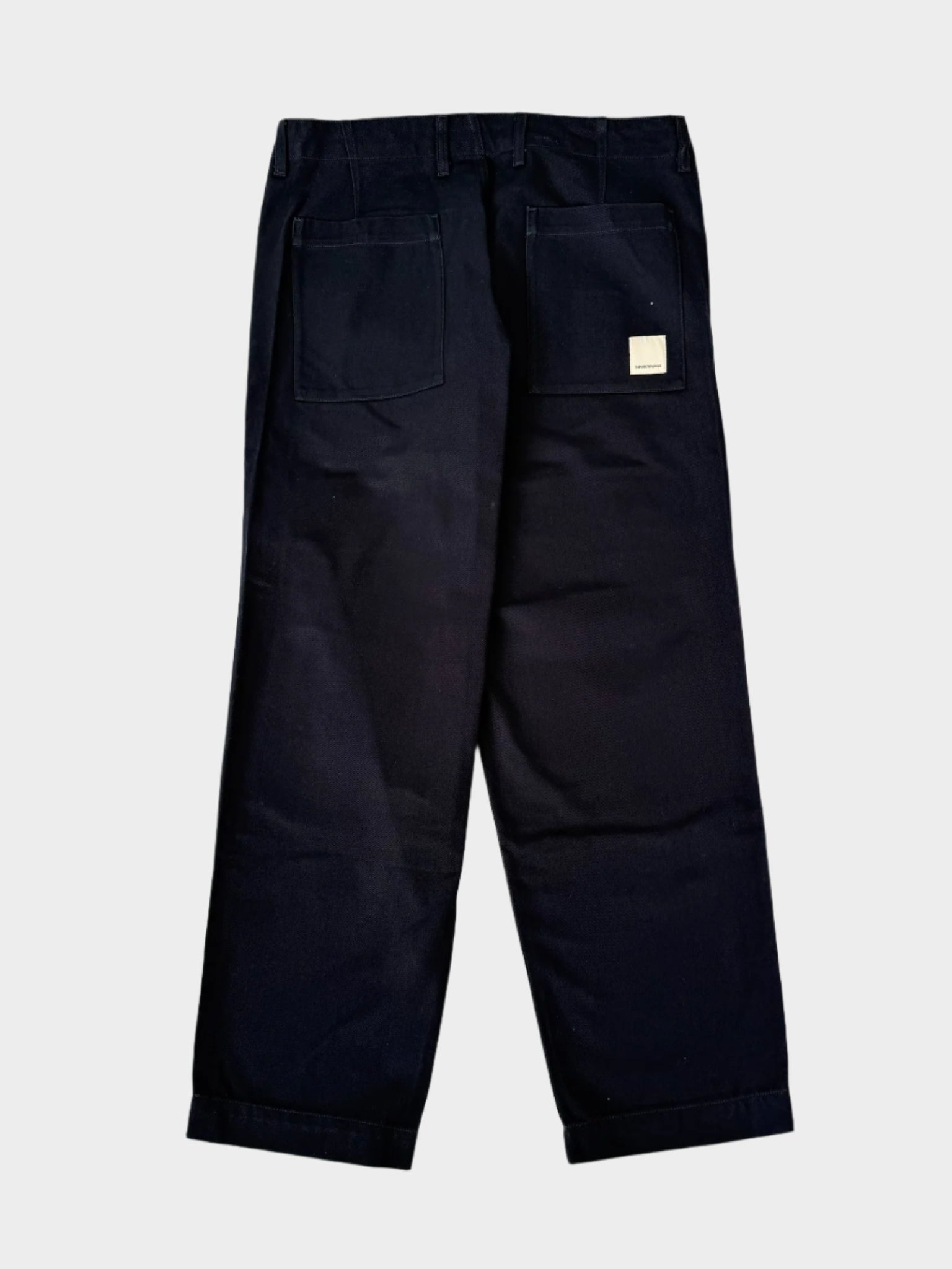 Pantaloni In Denim Blu Notte Gamba Dritta