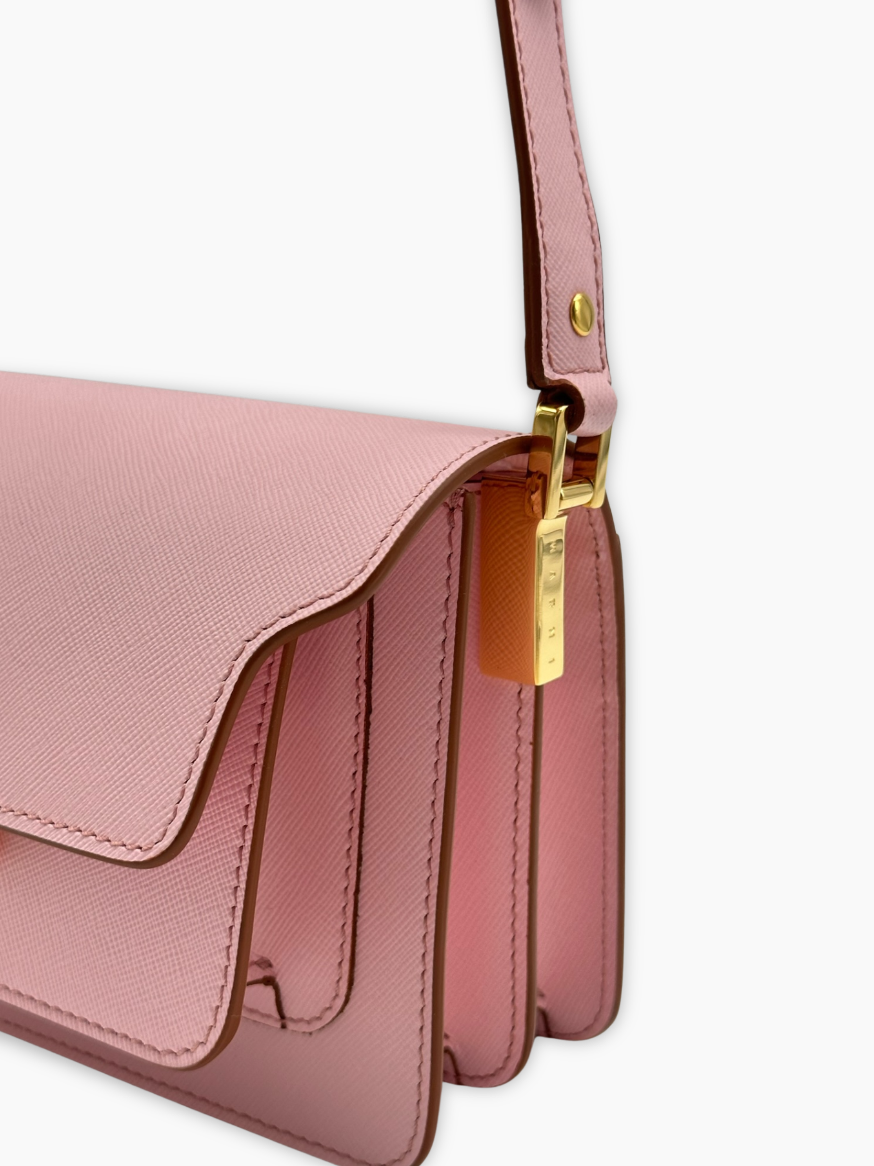 Borsa Trunk In Pelle Saffiano Rosa