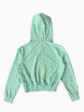 Green Terry Monogram Zip-Up Hoodie -  | dBlank