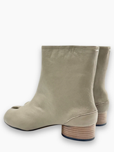 Grey Leather Tabi Ankle Boots -  | dBlank