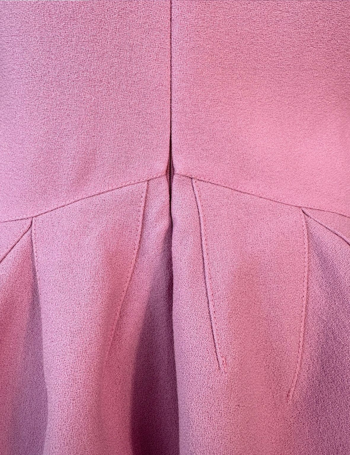 Abito Lungo In Crêpe Rosa