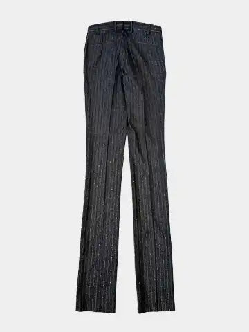 Pantaloni Gessati Grigio Lurex