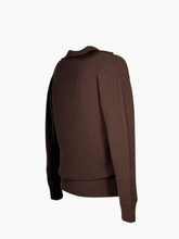 Maglione Con Colletto V - Marrone | Qlhype