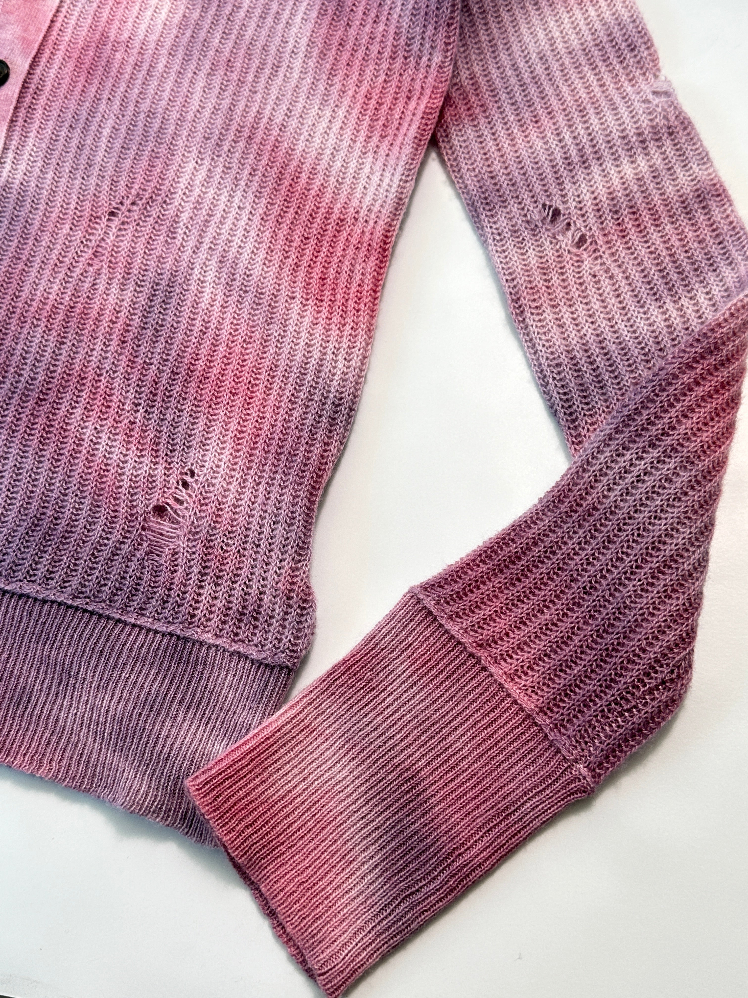 Aged Effect Lilac Cardigan