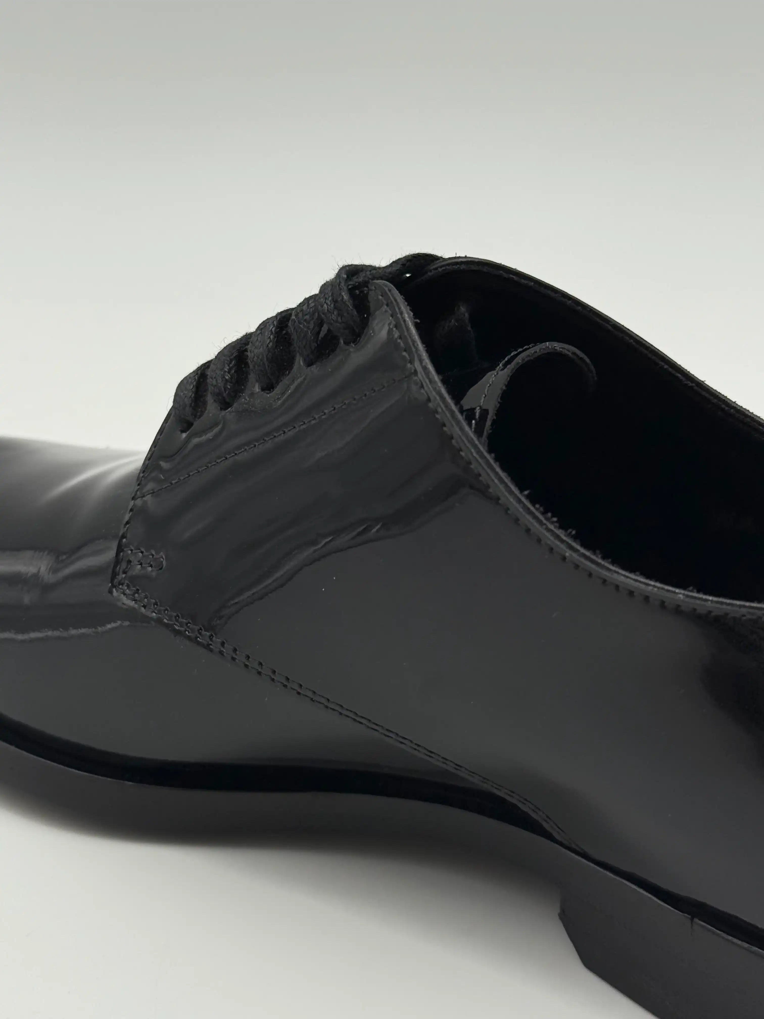 Black Patent Lace-Ups