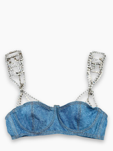 Reggiseno in Denim con Spalline Gioiello -  | dBlank