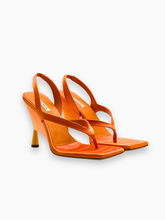 Orange Wedge Sandals with Square Toe -  | dBlank