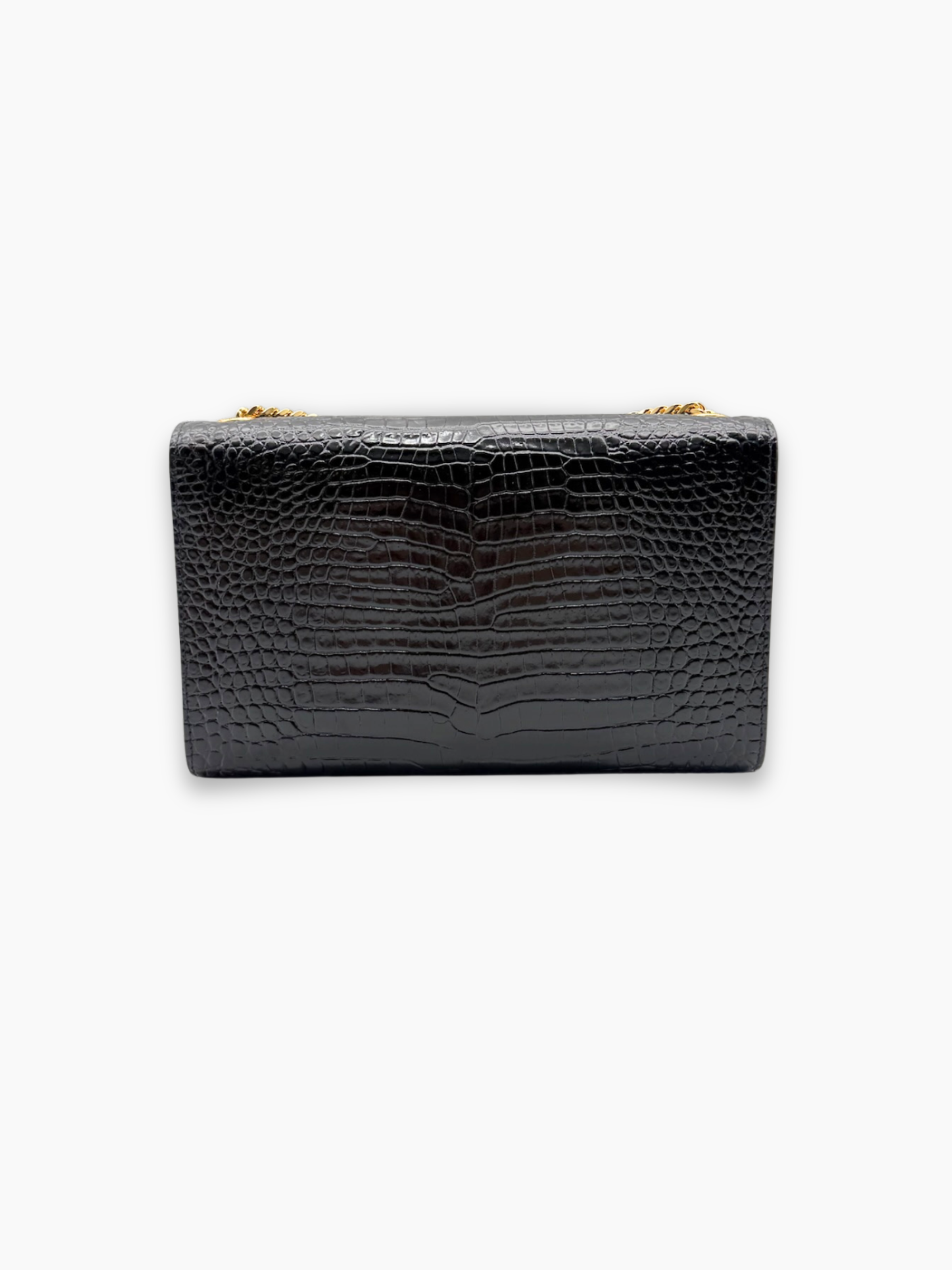 Borsa Kate Medium In Pelle Nera Coccodrillo