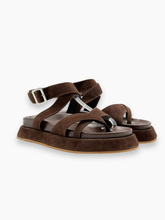 Brown Suede Sandals with Platform Sole -  | dBlank
