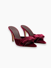 Mule In Raso Bordeaux Con Fiocco -  | dBlank