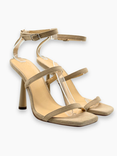Adaline Suede Sand Stiletto Heel Sandals -  | dBlank