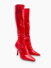 Stivali Rossi In Vernice Con Tacco -  | dBlank