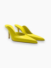 Mules Gialle In Pelle Con Tacco - Giallo | dBlank
