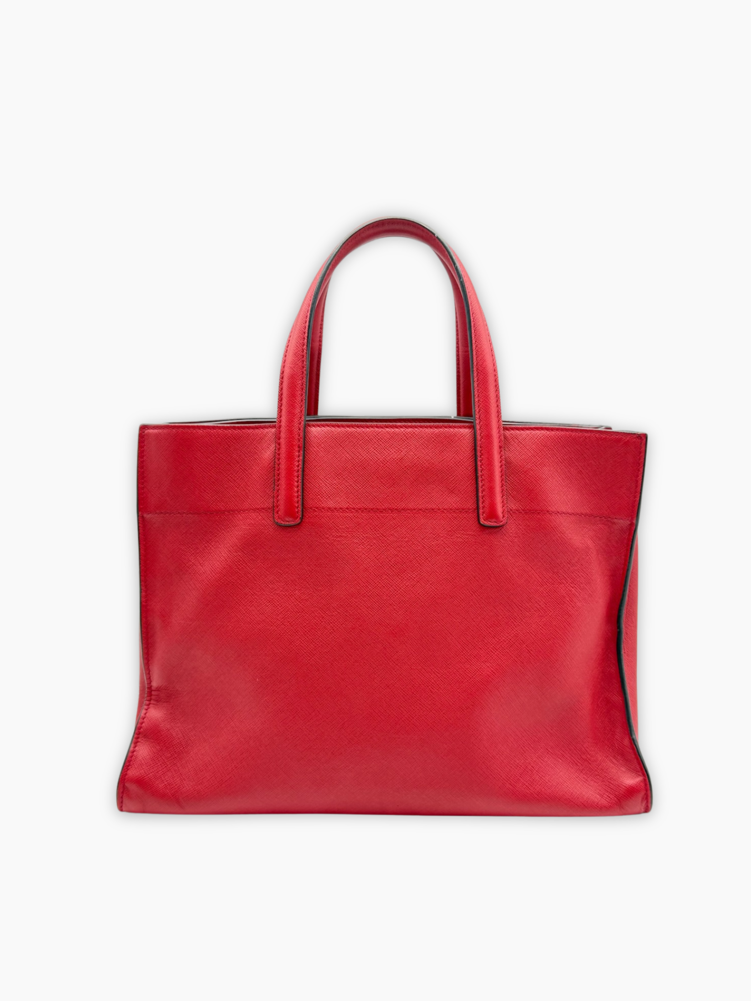 Tote Morbida In Pelle Saffiano Rosso Ciliegia