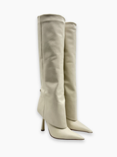 White Leather High Boots -  | dBlank