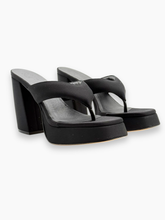 Black Platform Sandals with Wide Heel -  | dBlank