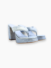 Denim Sandals with Platform and Wide Heel -  | dBlank
