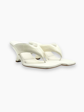 White Leather Sandals with Sculptural Wedge -  | dBlank