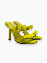 Lime Satin Double Bow Sandals -  | dBlank