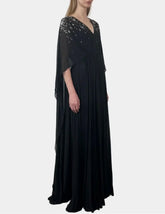 Long Black Dress With Jewel Applications -  | dBlank