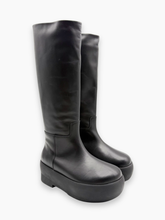 Stivali Alti In Pelle Nera Con Platform -  | dBlank