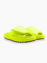 Fluorescent Yellow Leather Sandals with Platform Sole -  | dBlank