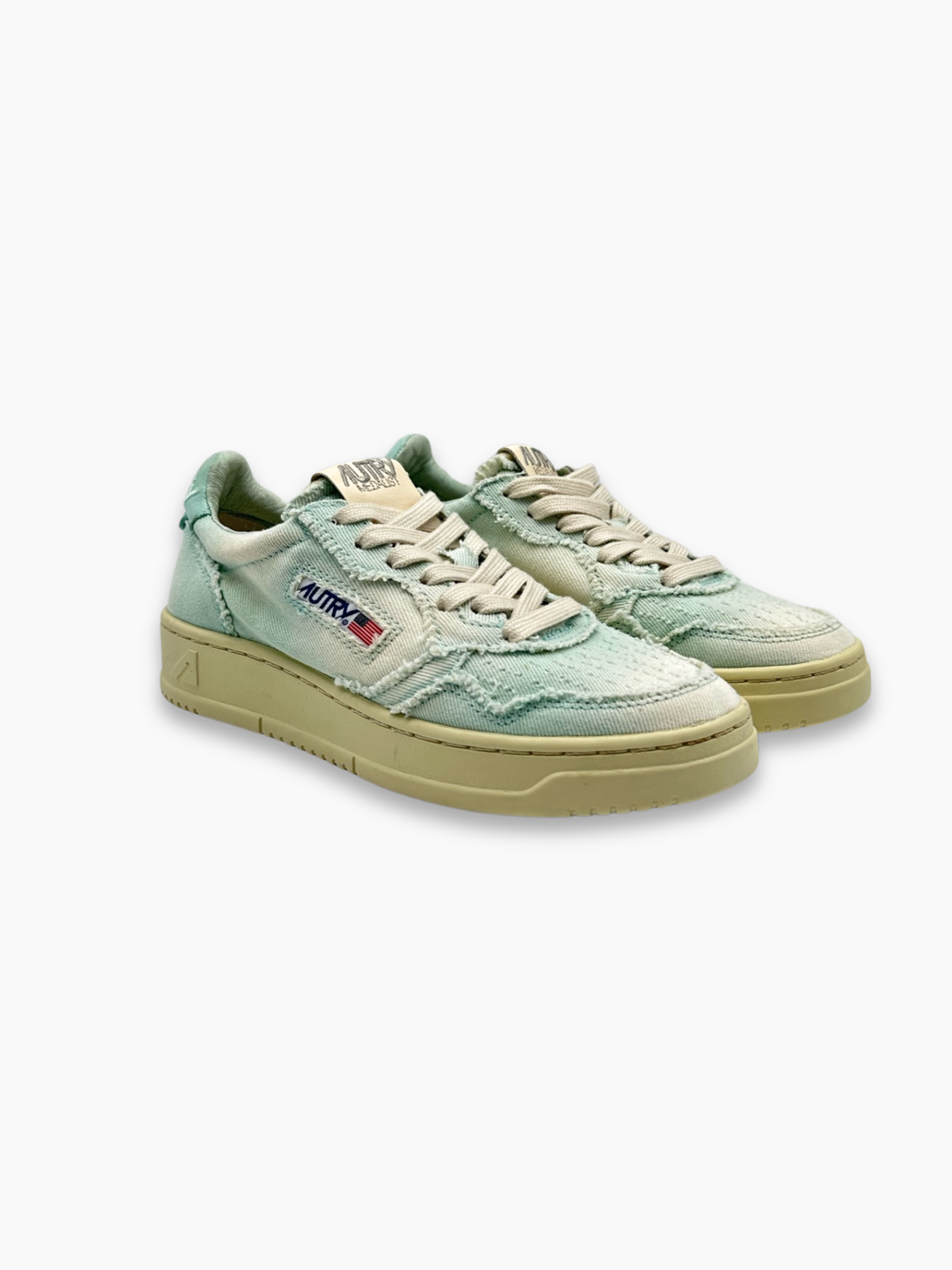 Sneakers 01 Low Denim Azzurro Slavato