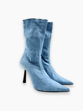 Pointed Toe High Heel Denim Boots -  | dBlank