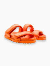 Orange Leather Sandals With Double Strap -  | dBlank
