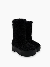 Stivali Neri In Shearling Con Platform -  | dBlank