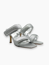 Silver Glitter Sandals With Padded Straps -  | dBlank