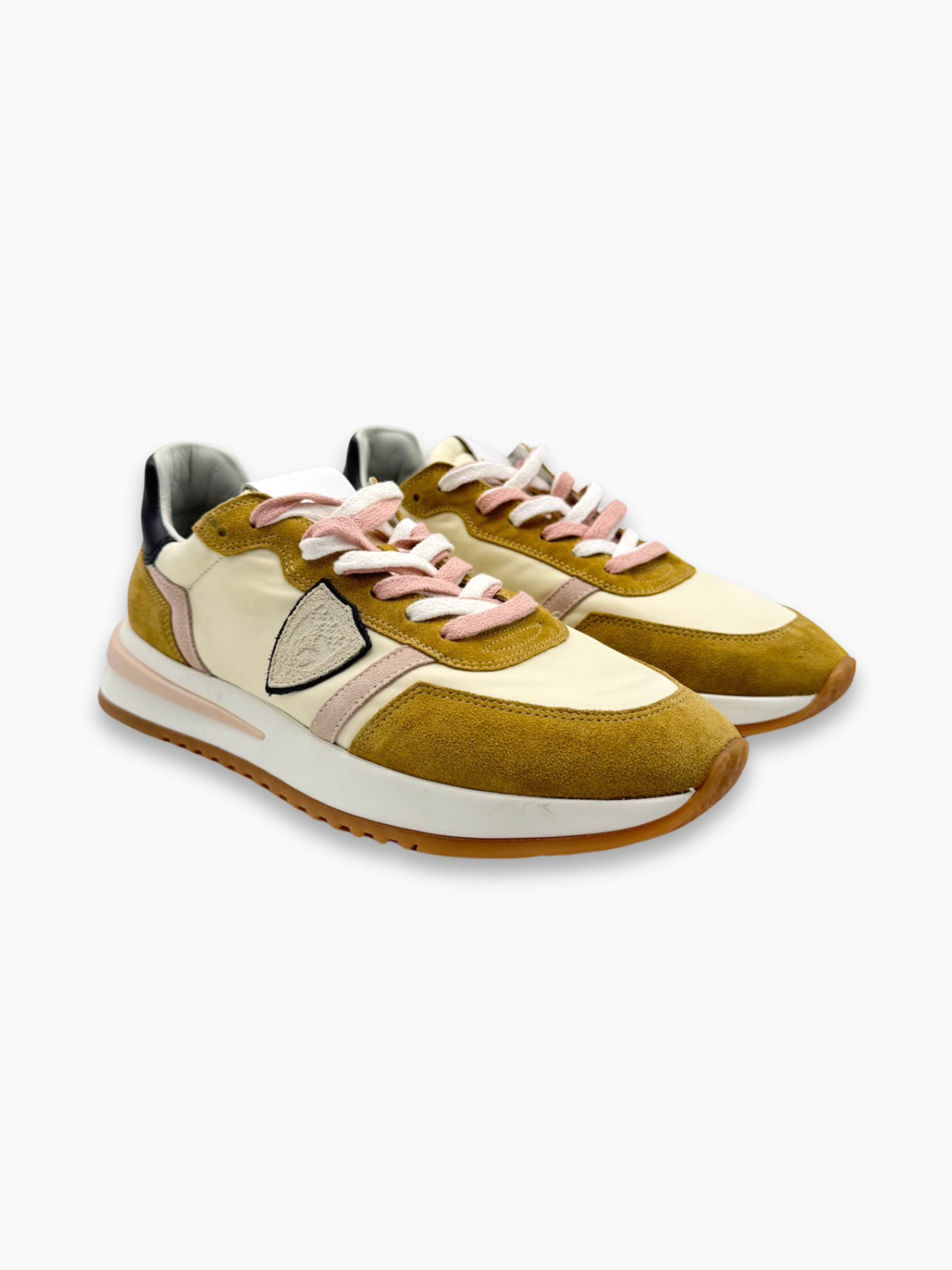 Sneakers Giallo Senape In Suede E Tela