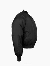 Oversized Black Bomber Jacket -  | Qlhype