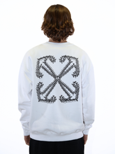 Felpa Bianca Tattoo Arrow Skate Crewneck - Bianco | dBlank