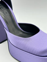 Lilac Satin Pumps With Platform And Jewel Strap -  | dBlank