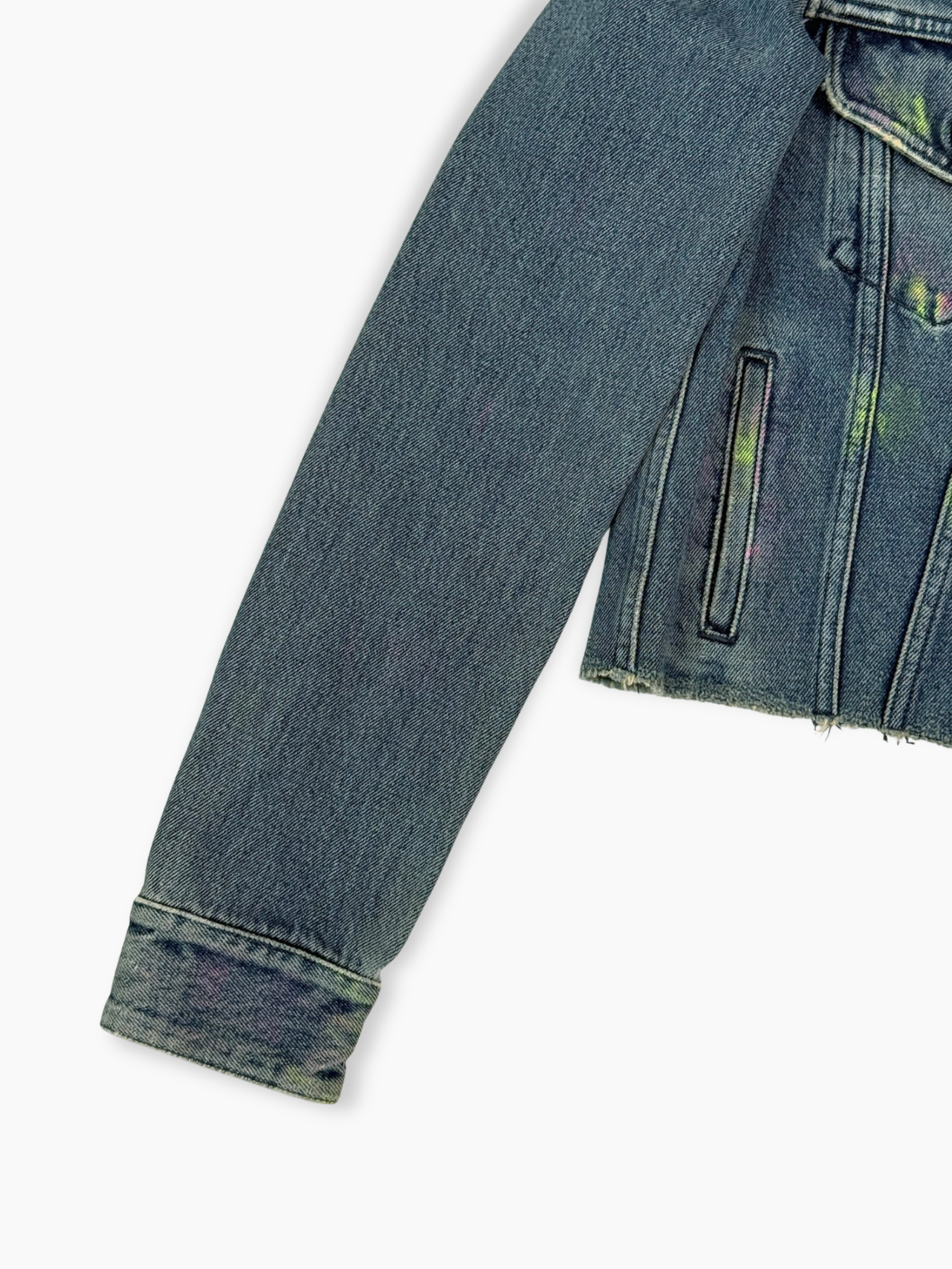 Giacca In Denim Blu Corta