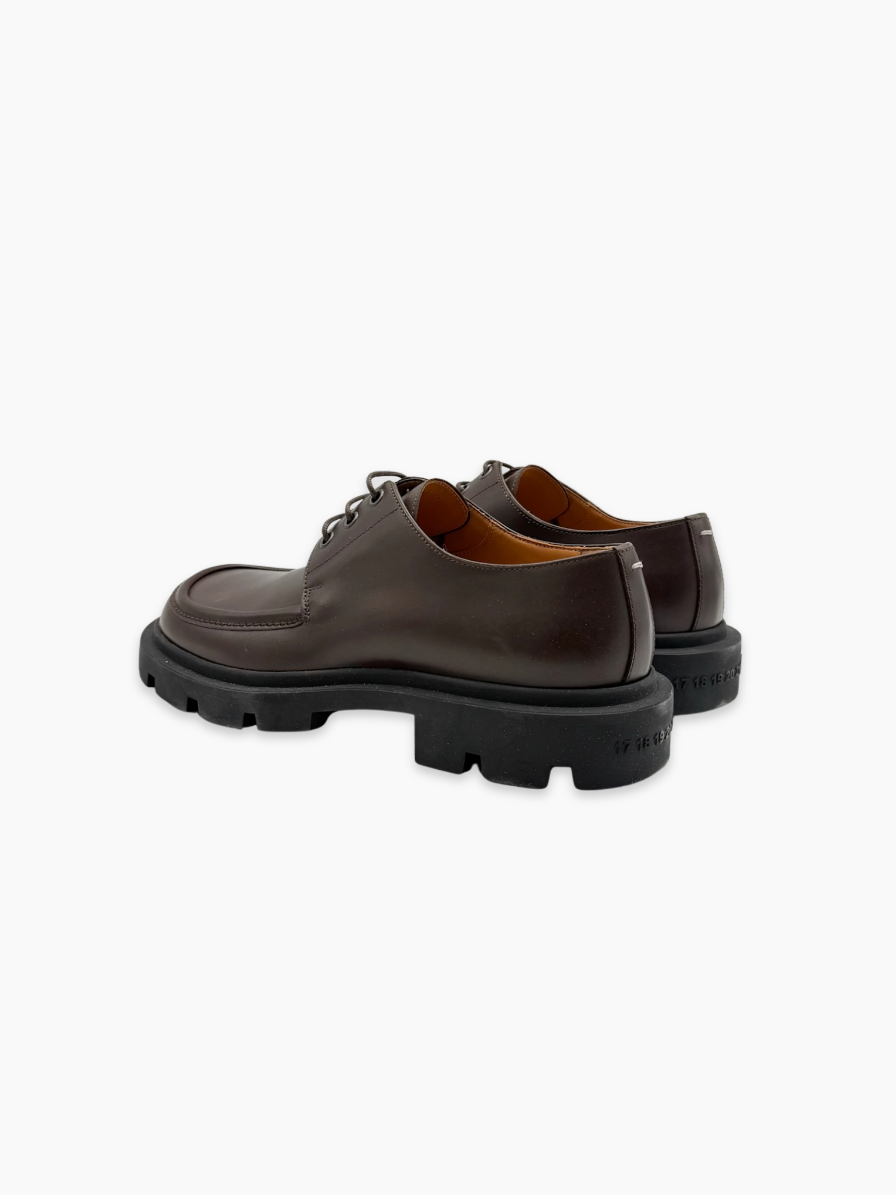 Derby Marroni In Pelle